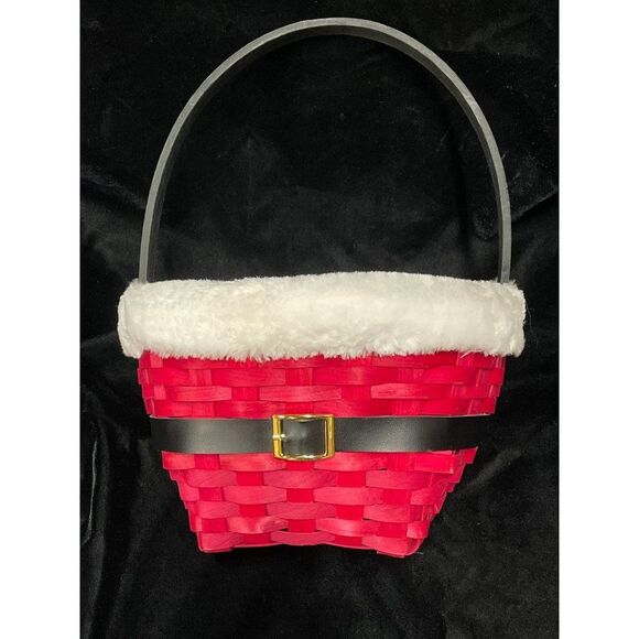 Christmas Santa basket with faux fur 10 x 9 x 6 - Picture 10 of 10